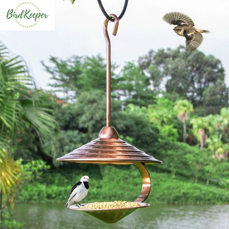 Mangeoire et bain d'oiseau suspendu en bronze, vente au meilleur prix