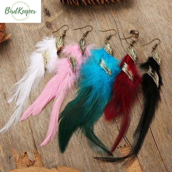 BOUCLES D’OREILLES LONGUES PLUMES