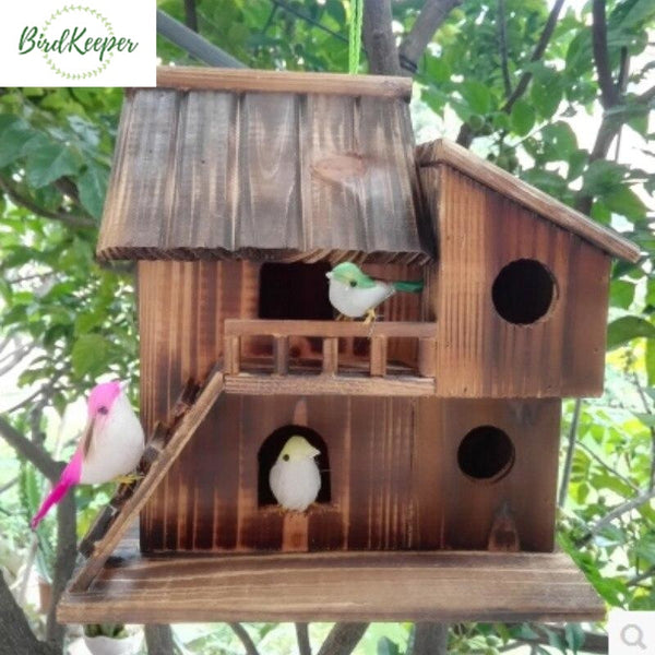 Maison d'oiseaux Oiseaux Sauvages Nichoirs Boîte Rustique Accessoire Jardin  - Size 2 FDC